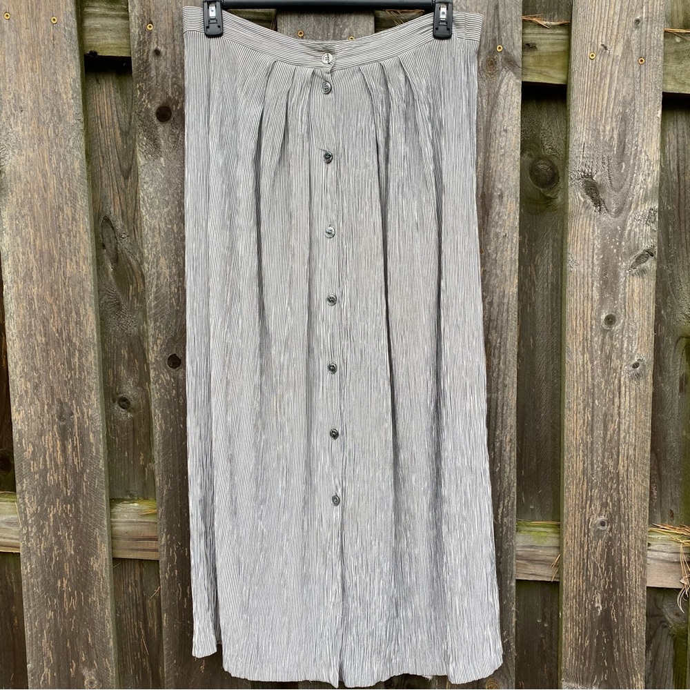 Vintage 90s Compagnie Internationale Express Pinstripe Button Long Prair…
